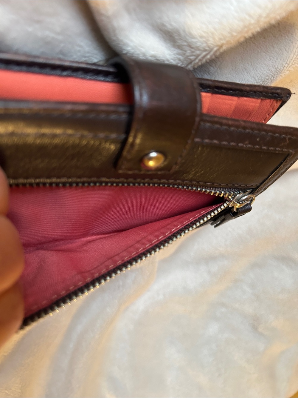 Coach Brown Leather Wallet with Silver Buckle EUC - Picture 5 of 8